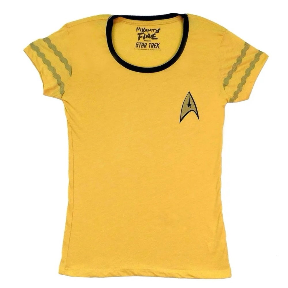 Star Trek x Mighty Fine Starfleet Uniform Gold Kirk Costume T-Shirt